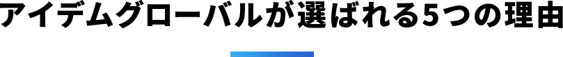 アイデムグローバルが選ばれる５つの理由