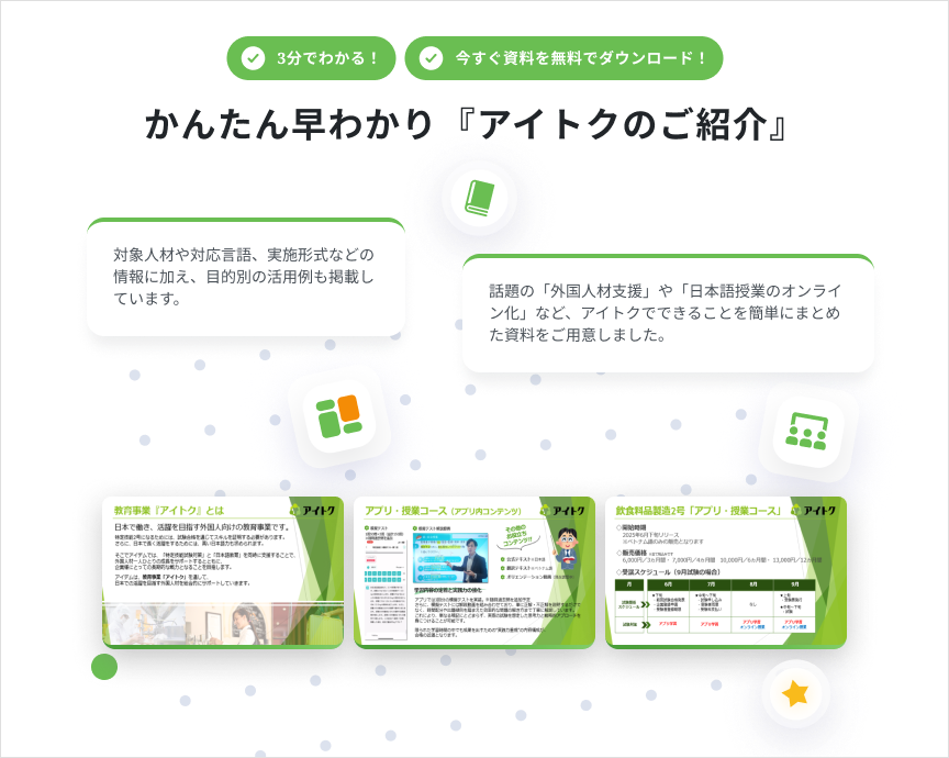 かんたん早わかり『アイトクのご紹介』